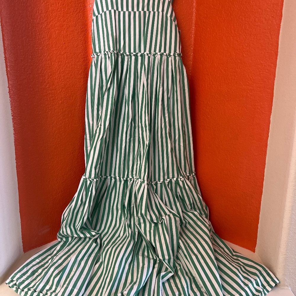 Crown&Ivy Green Striped Maxi Dress